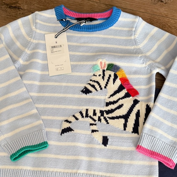 NWT Joules Rainbow Zebra Sweater & Navy Leggings - size 5 - Picture 4 of 6
